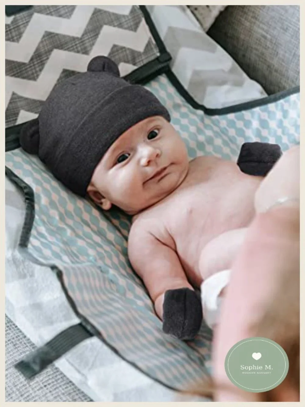 6 Pack Newborn Baby Hat Set with Mittens and Socks Cotton